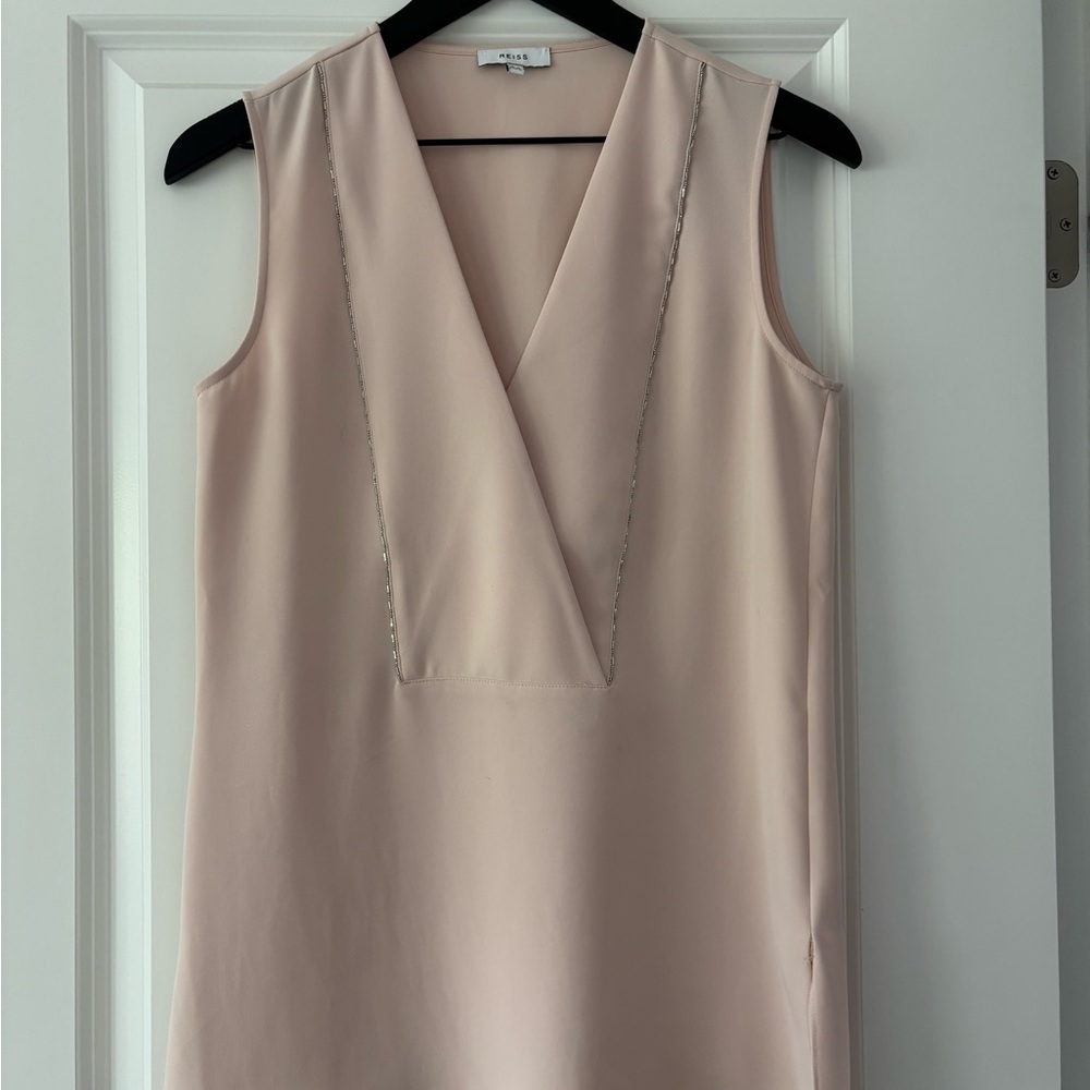 Reiss light pink Sleeveless charlotte V-Neck Top